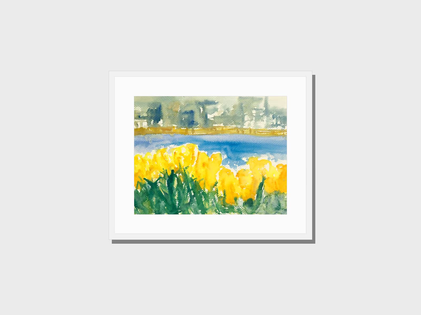 Daffodils in DC (1995) — framed print on a wall