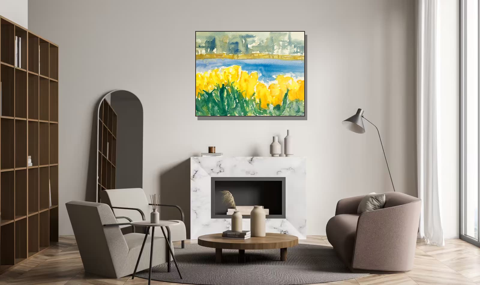 Daffodils in DC (1995) — shown in a room