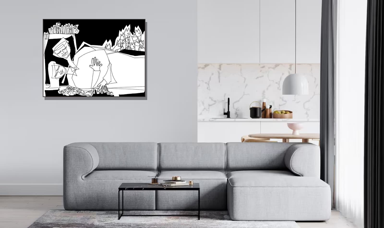 Reclining Love Couple (2004) — shown in a room