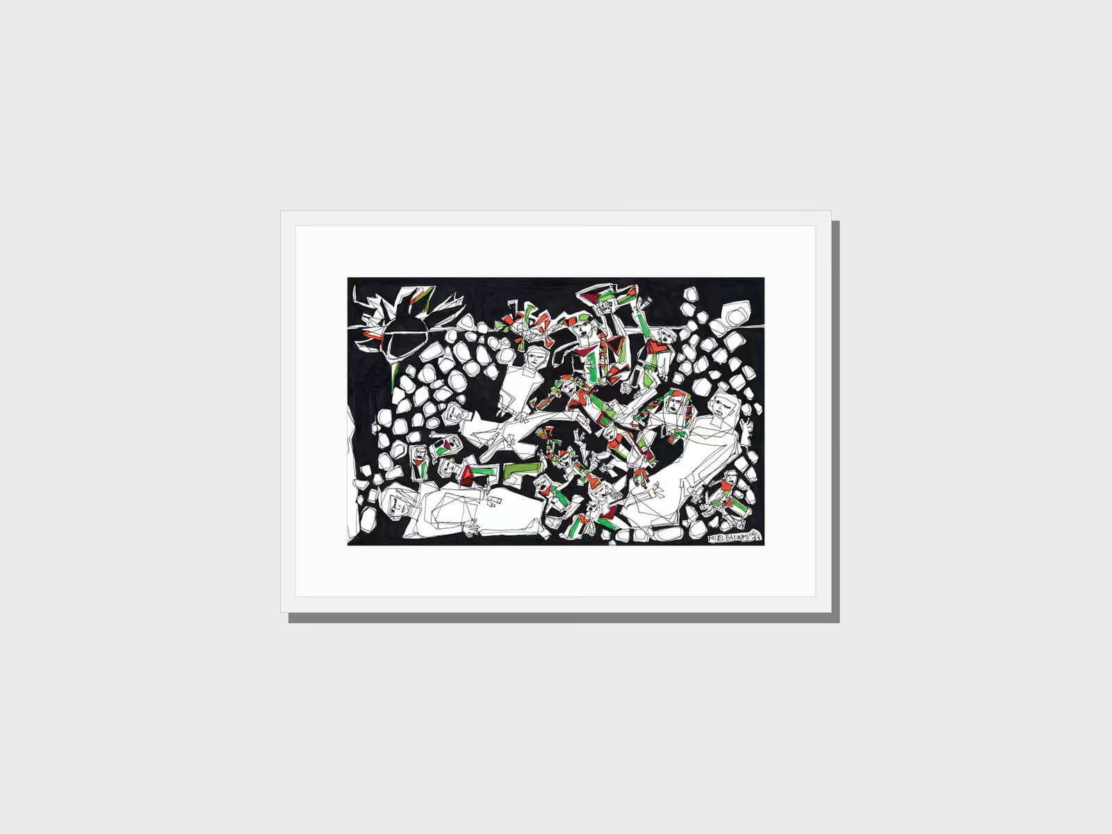 Under the Rubble (2023) — framed print on a wall