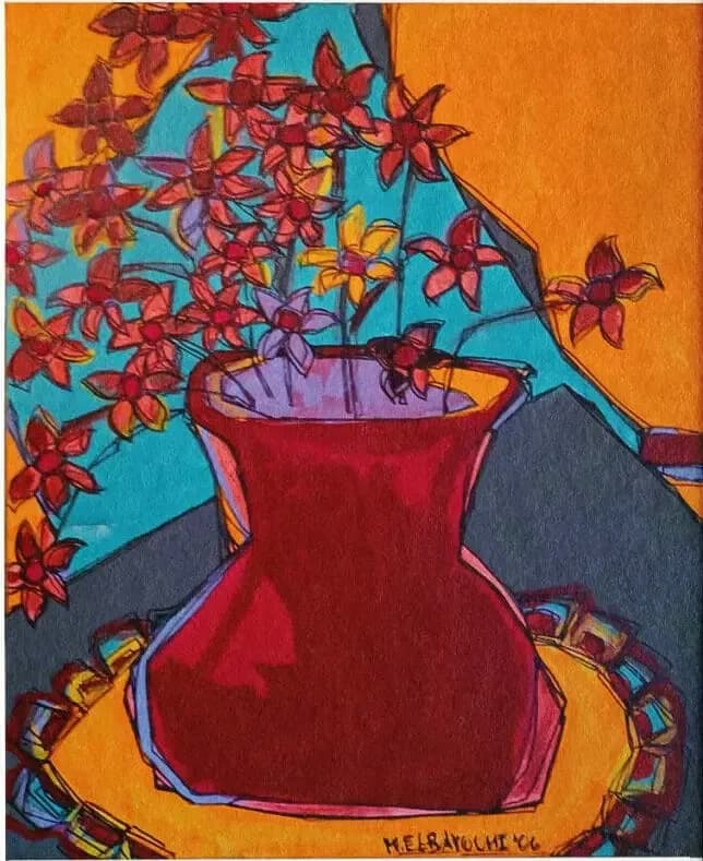 Still Life Margarets Burgundy Vase
