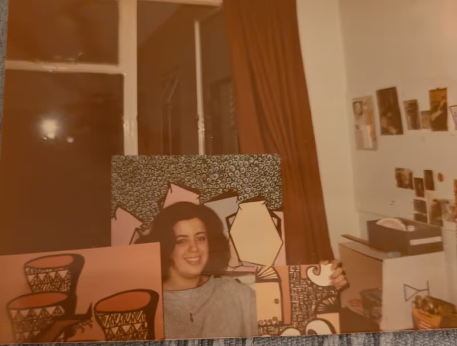 Mona A. El-Bayoumi with her early paintings